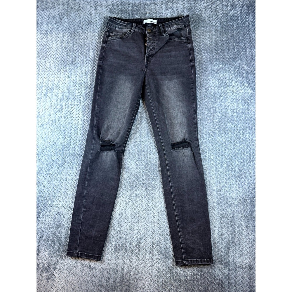 Vervet Jeans Women 28 Black Distressed Skinny Leg Dark Wash V2049SHA